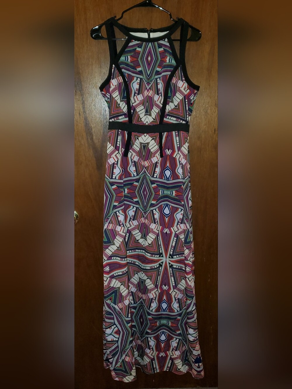 Sabine Geometric Print Sleeveless Maxi Dress Sz Medium